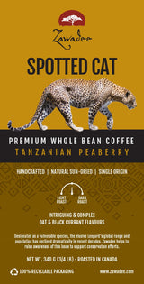 Whole Bean Coffee Spotted Cat Tanzanian Peaberry 3/4 lb 340 grams