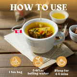 Chrysanthemum Cassia Seed Tea Bags - 20 Pcs Teabags for Liver Detox Cleanse Natural Herbal Flower Tea with Goji Berries, Honeysuckle, Burdock Root