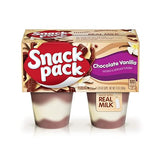 Snack Pack Pie Pudding Chocolate and Vanilla, 13 Oz, 4 Ct Cups