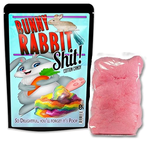 Bunny Rabbit Sht Cotton Candy - Cotton Candy Gag Gifts - Funny Easter Basket for Adults - Stocking Stuffers - Bunny Toots - Pink Cotton Candy Gifts