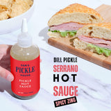 Sam's Pickle House Pickle Hot Sauce - Spicy Pickle Condiment with Tangy Heat, Perfect for Chicken, Eggs, Tacos, Pizza & More, Premium Pickles