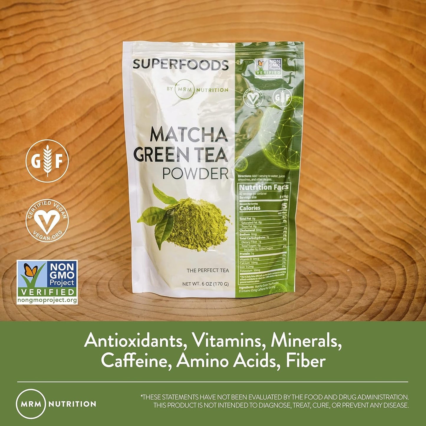 MRM Nutrition Superfoods Matcha Green Tea Powder - Grown In Japan, Superfood Powder for Matcha Lattes, Smoothies & Baking -Vegan, Gluten-Free