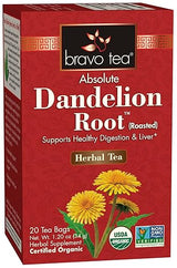 Bravo Tea Absolute Dandelion Herbal Tea Caffeine Free, 20 Tea Bags