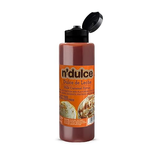 N’DULCE Dulce De Leche Syrup, Caramel for Coffee, Caramel sauce, Light Texture and Rich Flavor, Gluten-free, Nut-free, Pourable Syrup for Beverages, Desserts & Pastries - 21 oz