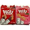 Glico Pocky Family Size Chocolate and Strawberry, 9 Sticks Each (Family)