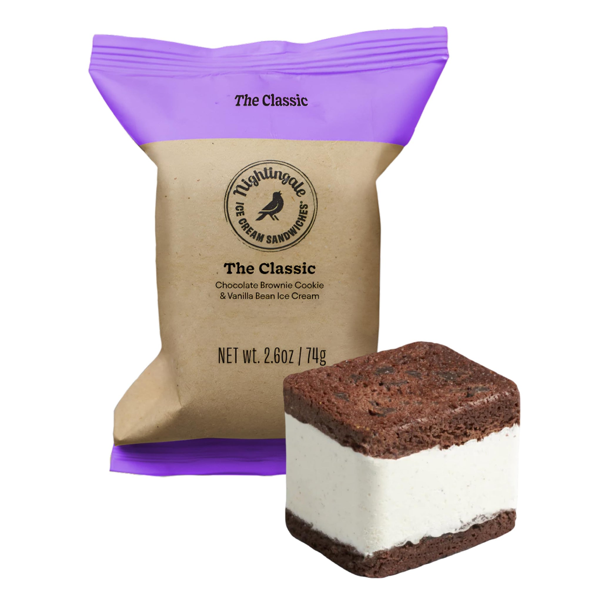 Nightingale Ice Cream Sandwiches, The Classic Ice Cream Sandwich, 2.6 Ounce (Pack of 1)