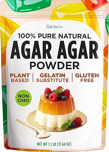 Gya Tea Co Agar Agar Powder (17.64 oz) Vegan Gelatin Substitute Powder Unflavored Plant Based Thickener for Vegan Cheese, Jello, Cooking, Jellies