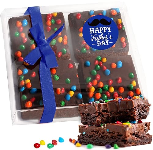 Fathers Day Gift Basket Chocolate Brownies Food Gift For Dad Men Him Package | Nut Free | Kosher