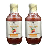 Gourmet Warehouse Smoky Peach BBQ Sauce, Handcrafted In Small Batches Gluten-Free, HFCS-Free, Delicious Sauce 16 Ounces Bottle (Pack of 2)