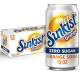 Sunkist Orange Zero Sugar, 12 oz Cans, 12 Units