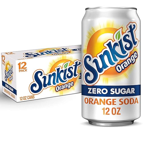 Sunkist Orange Zero Sugar, 12 oz Cans, 12 Units