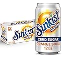 Sunkist Orange Zero Sugar, 12 oz Cans, 12 Units