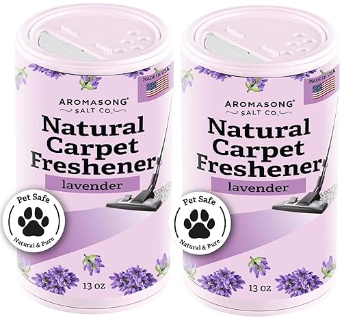 Aromasong Carpet Deodorizer Powder- 2-Pack -100% Natural Lavender Carpet Freshener - Safe For Pets - Carpet Powder For Vacuuming - Effective Pet Odor