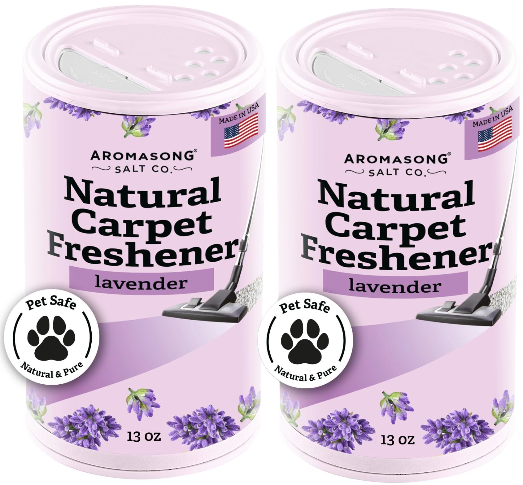 Aromasong Carpet Deodorizer Powder- 2-Pack -100% Natural Lavender Carpet Freshener - Safe For Pets - Carpet Powder For Vacuuming - Effective Pet Odor