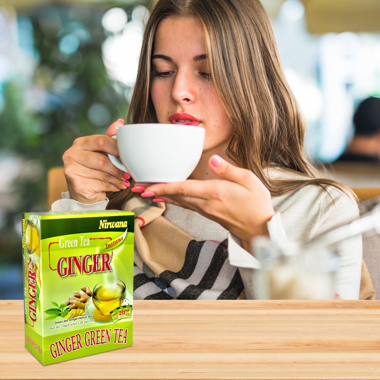 Green Ginger Tea - Refreshing Blend of Green Tea and Ginger with a Hint of Lemon | Antioxidant-Rich, Naturally Energizing Herbal Tea | Perfect