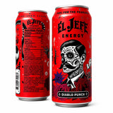 EL JEFE Energy Drink, Diablo Punch, Zero Sugar, 16 fl oz Cans, 12-Pack