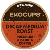 EKOCUPS Organic Decaf Coffee Pods, Swiss Water Decaffeinated Hot or Decaf Iced Coffee For Keurig K Cups Machines, Organic Fair Trade in Recyclable