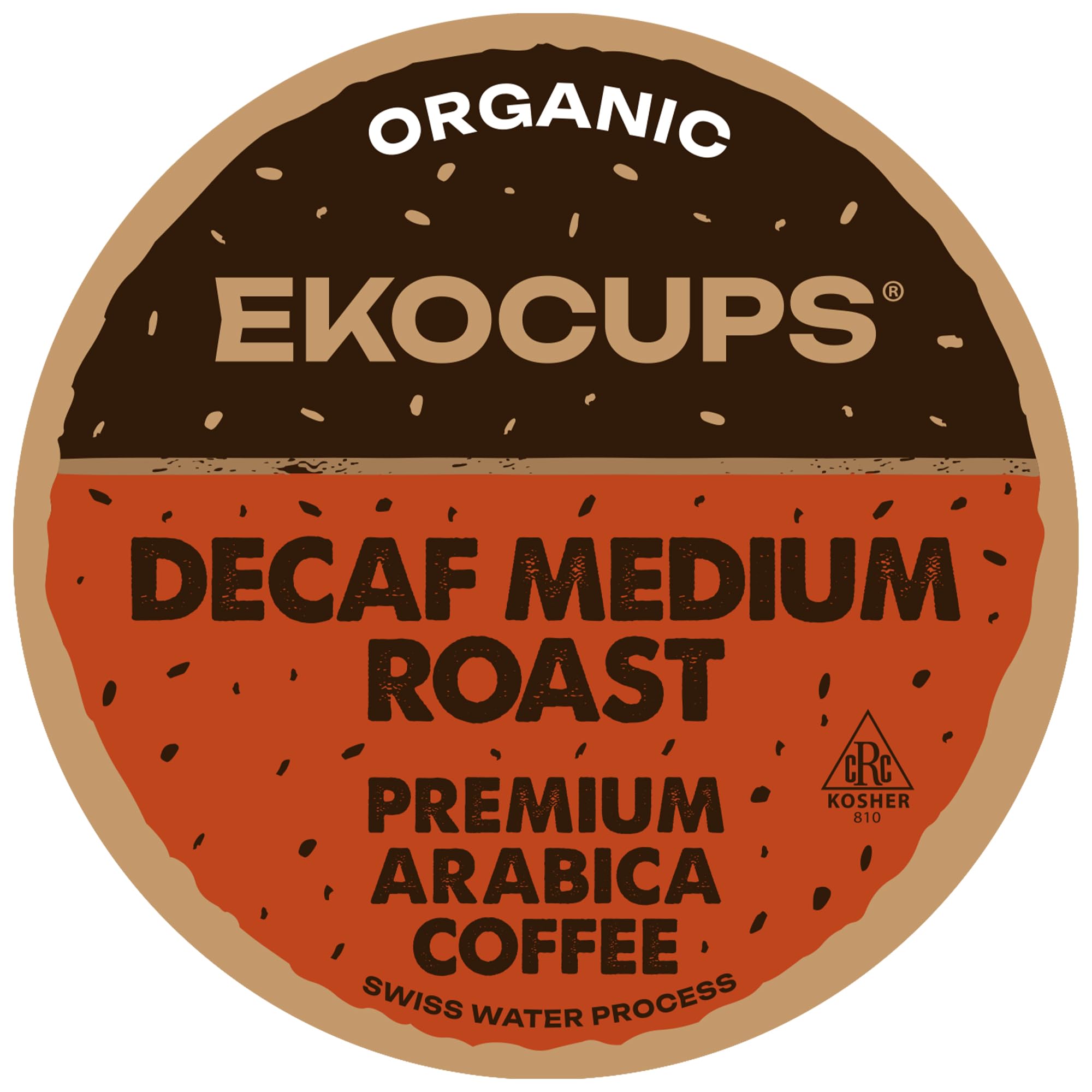 EKOCUPS Organic Decaf Coffee Pods, Swiss Water Decaffeinated Hot or Decaf Iced Coffee For Keurig K Cups Machines, Organic Fair Trade in Recyclable