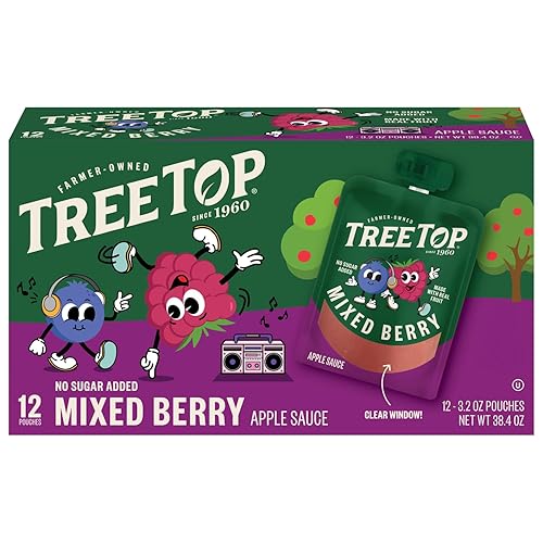 Tree Top Applesauce Pouches (3.2 Ounce (Pack of 12), Mixed Berry)