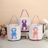 Nobelook Easter Bunny Basket - Personalized Easter Basket for Boys and Girls - Personalized Tote Easter Basket (Style 1)