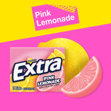 EXTRA Pink Lemonade Gum - Sugar Free Chewing Gum Bulk Pack, 10 Packs per Inner, Total 150 Sticks