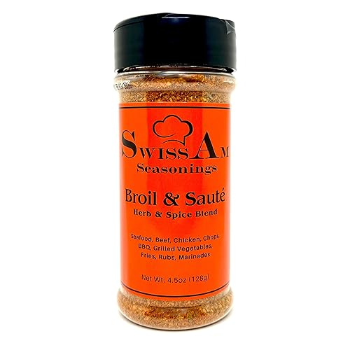 SwissAm Seasonings Broil & Sauté All Purpose Seasoning - Chef-Created Signature Herb & Spice Blend | 12 Herbs & Spices | No MSG | Non-GMO | Vegan |