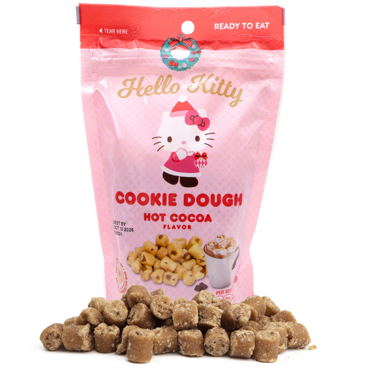 Hello Kitty Cookie Dough Bites, Hot Cocoa Flavored, Valentine's Day Candy Gift, Resealable Bag, 8.5 Ounces