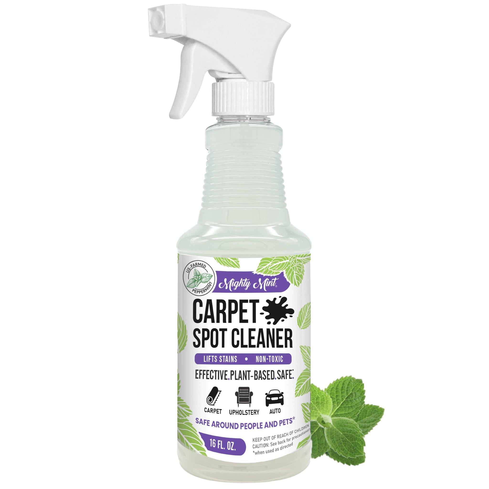 Mighty Mint Carpet Spot Cleaner, Spray to Remove Carpet Stains Instantly, Natural Peppermint Scent, 16oz