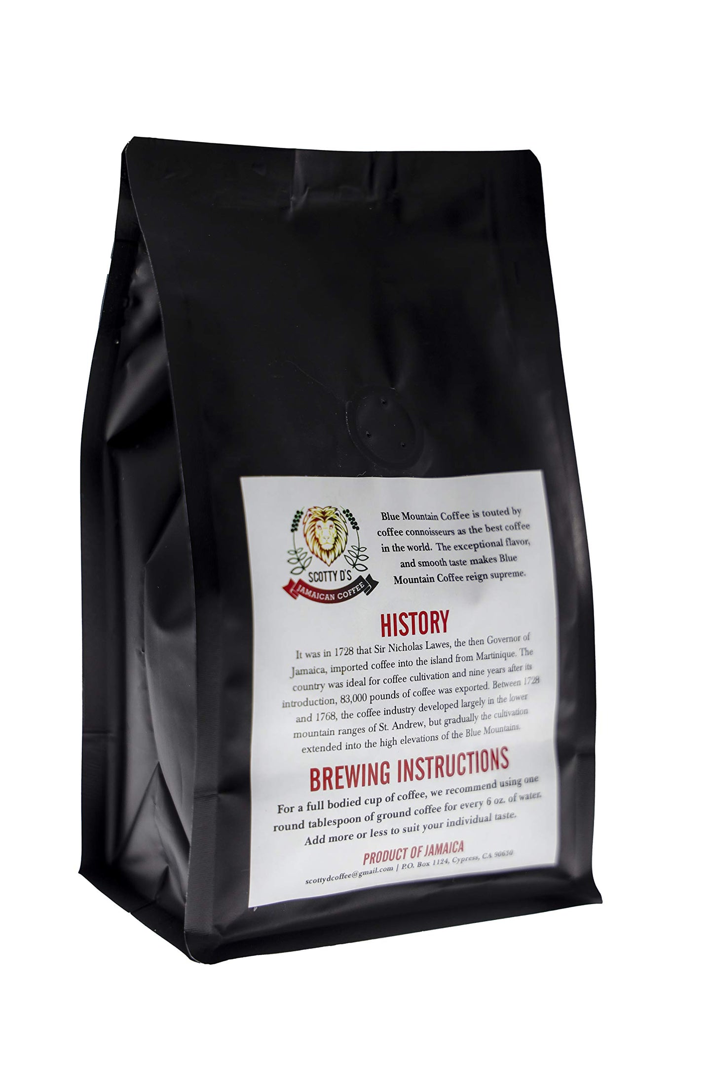 Scotty D's Jamaican Coffee Black Lion Blend-Jamaican Blue Mountain(Whole Bean) (Medium Roast) 8 oz.