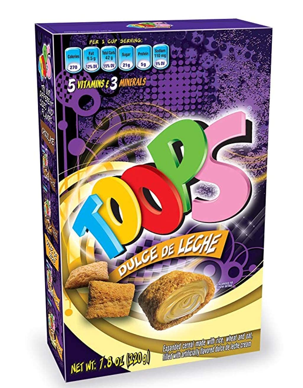 Toops Venezuelan Sweet Jumbo Snacks Breakfast Cereal, Foods for kids Breakfast, Snack and Candy High vitamins: Variety Pack Cereal 7.8 Oz (3 pack) +