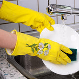 ROYIPAI 4 Pairs Kitchen Rubber Cleaning Supplies Cute Patterns Gloves Household Cleaning Gloves For Dishwashing (so cute serial 1, Large)