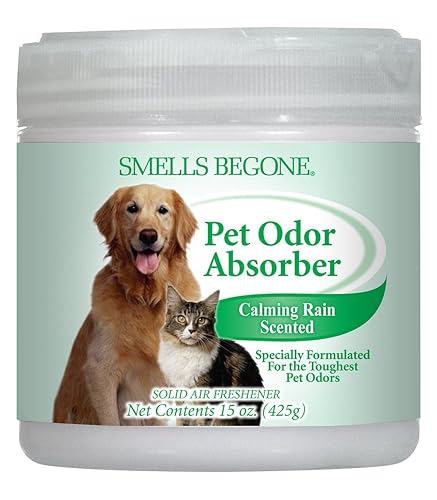 SMELLS BEGONE 15oz Gel Odor Eliminator - Absorb & Remove Tough Odors in Pet Areas, Bathrooms, Basements, Garage, Cars, RVs & Boats - Eliminate Odors