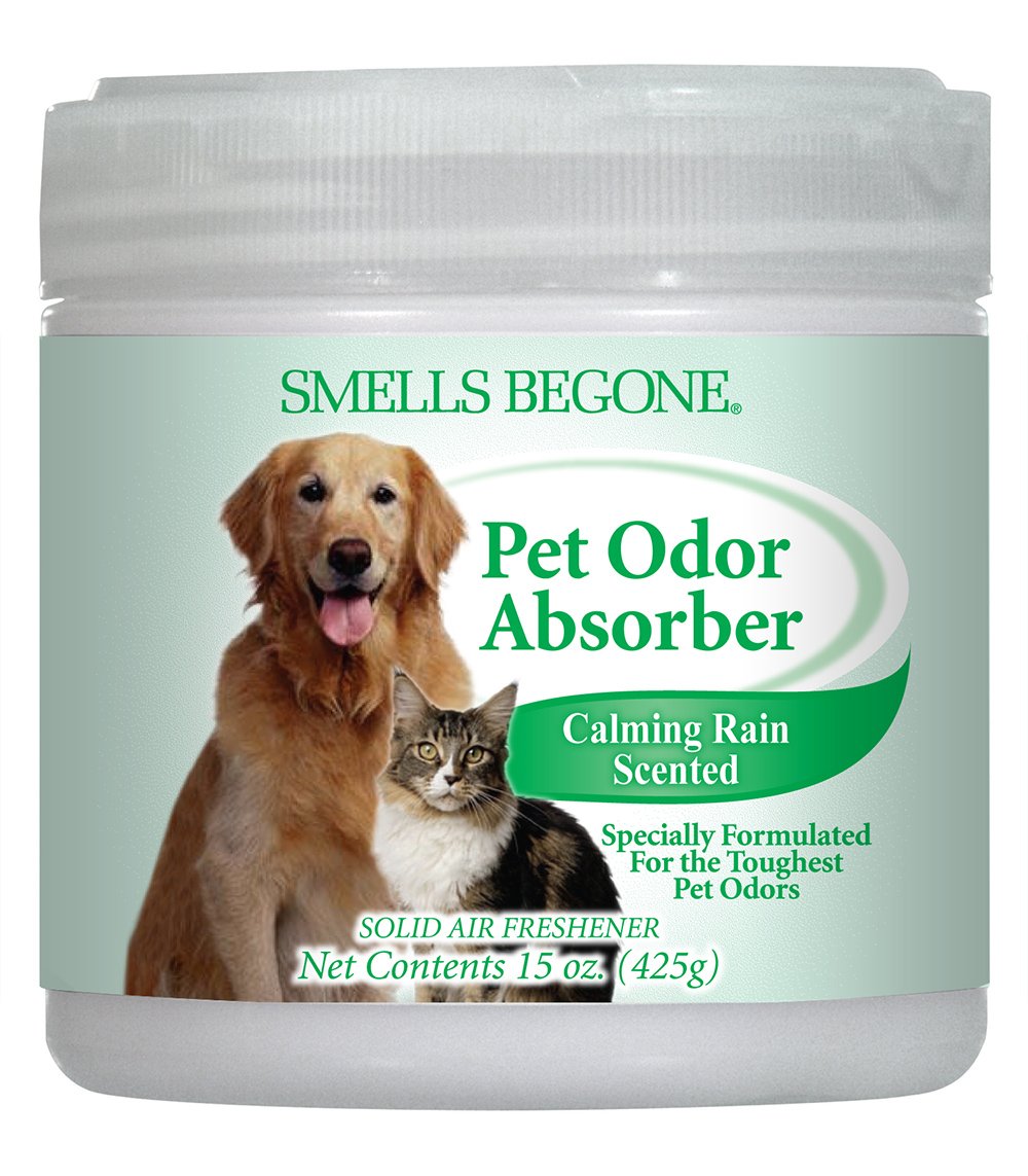 SMELLS BEGONE 15oz Gel Odor Eliminator - Absorb & Remove Tough Odors in Pet Areas, Bathrooms, Basements, Garage, Cars, RVs & Boats - Eliminate Odors