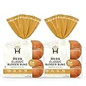 Hero Classic Hamburger Buns - Burger Buns | Net Low Carb Buns | High Fiber, 1g Net Carbs, 0g Sugar & 90 Calories Per Serving Burger Rolls (16 Buns