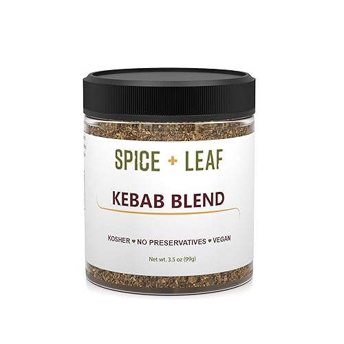 Premium Kebab Blend by Spice + Leaf, 3.5 oz - Kosher, Vegan Preservative Free Spice. Vegetarian, Dairy Free and Salt Free