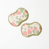 Bright Habits Sponge Set in Strawberry Farm Red - Set of 2 Super Absorbent Washable Reusable Cleaning Sponges Made from Recycled Materials, Durable