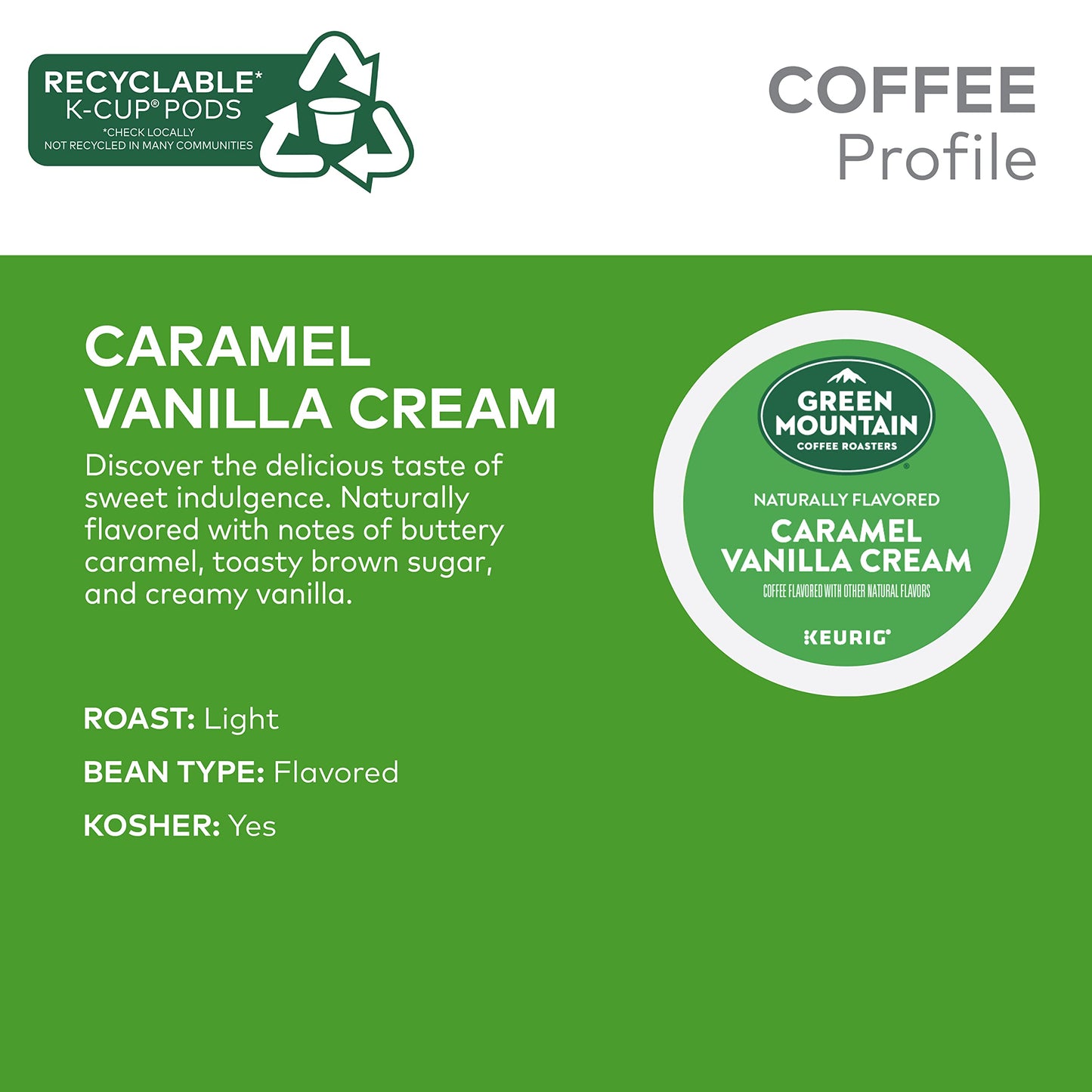 Green Mountain Coffee Caramel Vanilla Cream Coffee K-Cups