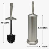 Indecor Home Brushed Nickel Toilet Bowl Brush with Holder, Durable Bathroom Cleaning Tool, Modern Design for Easy Toilet Maintenance, Bathroom Cleaner