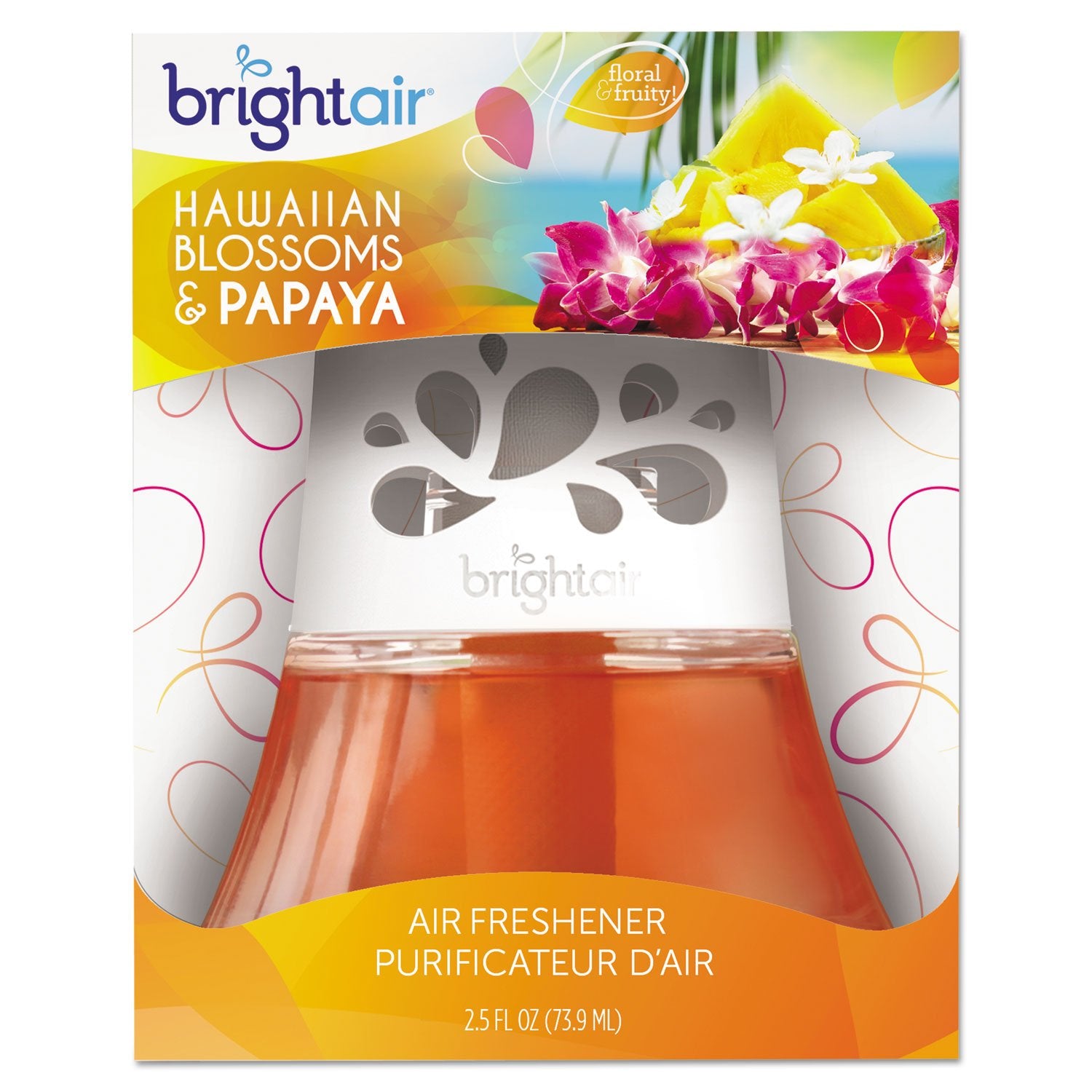 BRIGHT Air 900021 Scented Oil Air Freshener, Hawaiian Blossoms and Papaya, Orange, 2.5oz