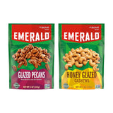 Emerald Nuts Combo Variety Pack Featuring Kettle Glazed Pecans & Honey Glazed Cashews | 5 Oz Resealable Bags | Kosher Certified, Non-GMO, Contains No