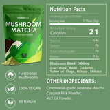 YISANFLO 7-in-1 Mushroom Matcha for Energy, Focus, Digestion, Immunity, Turkey Tail, Shiitake, Lion's Mane, Ceremonial-Grade Matcha Mushroom Powder 8