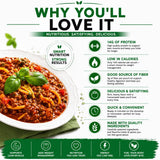Nutmeg State Nutrition - High Protein Instant Meal, 15g Protein, 140 Calories, 1.5g Fat, 5g Fiber, 7 Servings Per Box (1 Box, Spaghettini Bolognese)