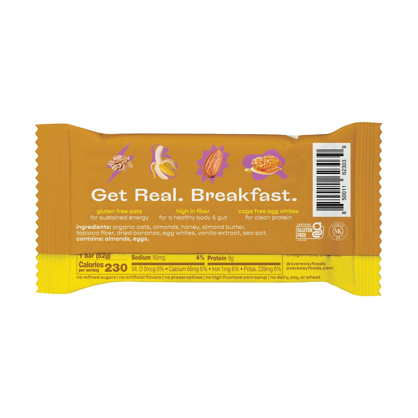 Over Easy Banana Nut Breakfast Bar, 1.8 OZ