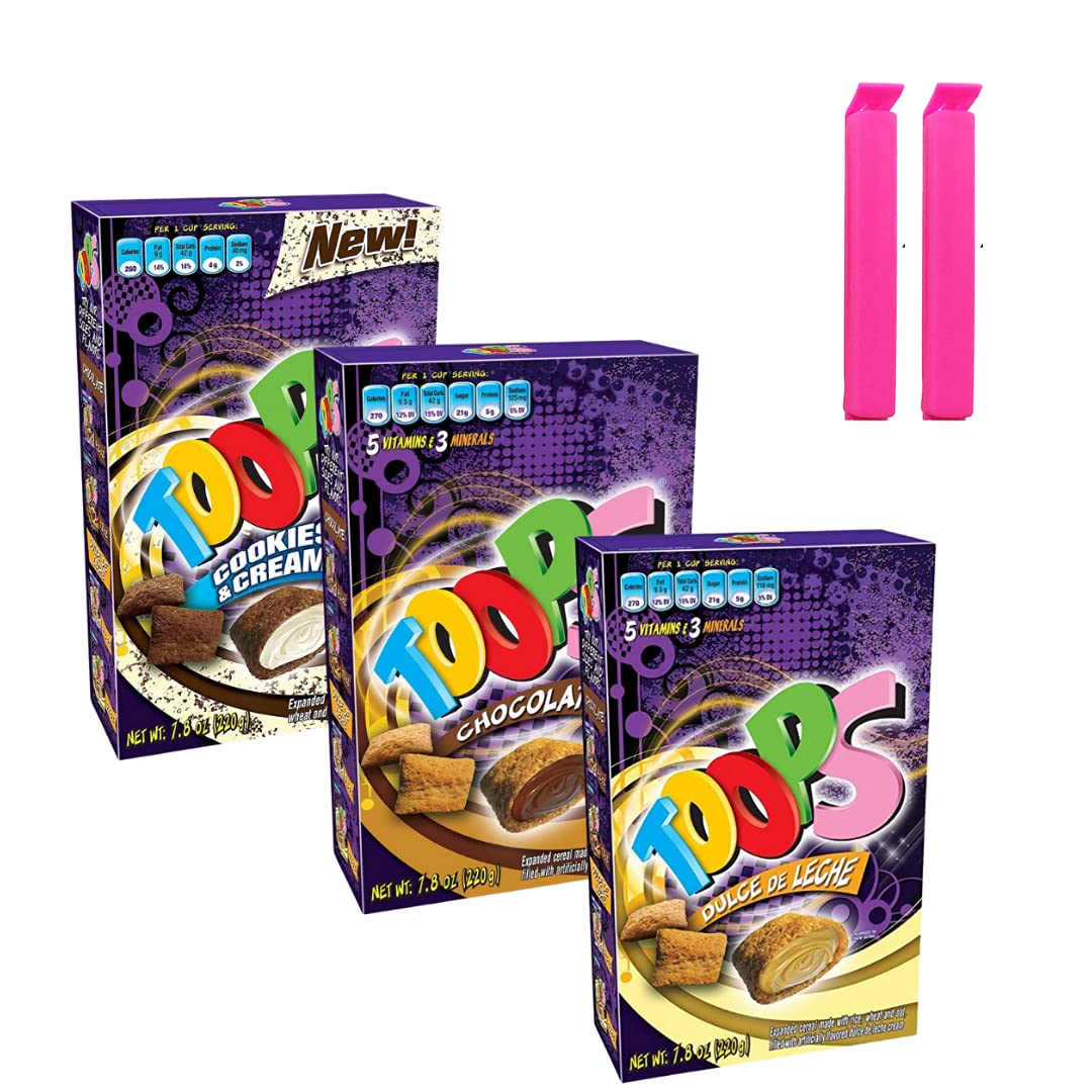 Toops Venezuelan Sweet Jumbo Snacks Breakfast Cereal, Foods for kids Breakfast, Snack and Candy High vitamins: Variety Pack Cereal 7.8 Oz (3 pack) +