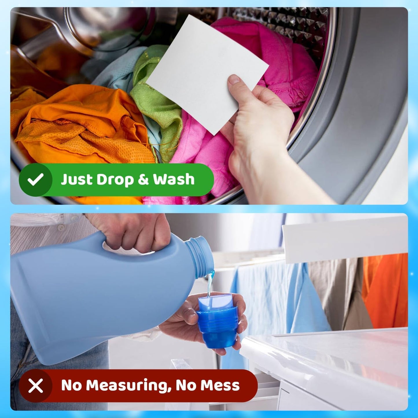 Laundry Detergent Sheets, 30 Laundry Soap Sheets 60 Loads, Travel Friendly Detergent Sheets, Eco Friendly Laundry Detergent Sheets, Compact Washer