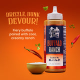 Blues Hog Buffalo Ranch Sauce, Creamy Wing & Dipping Sauce, All-Natural, Gluten-Free, No High Fructose Corn Syrup, Made in the USA, 12 oz