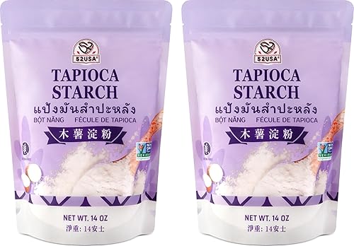 52USA Tapioca Starch, 28oz (Pack of 2), Tapioca Flour (794g), Gluten Free, Kosher, Vegan, No Preservatives, All Natural, Thickener for Soups, Gravies