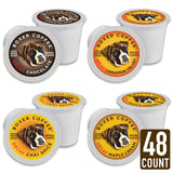 Boxer Coffee 48 Count Decaf Coffee Pods - Swiss Water Process, Medium Roast Variety Pack, Compatible with Keurig K-Cup Brewers, Single-Serve Cups