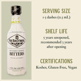Fee Brothers Old Fashion Cocktail Bitters - Aromatic Cocktail Mixer & Concentrated Flavoring, Gluten Free, Vegan-Friendly, 5 fl oz