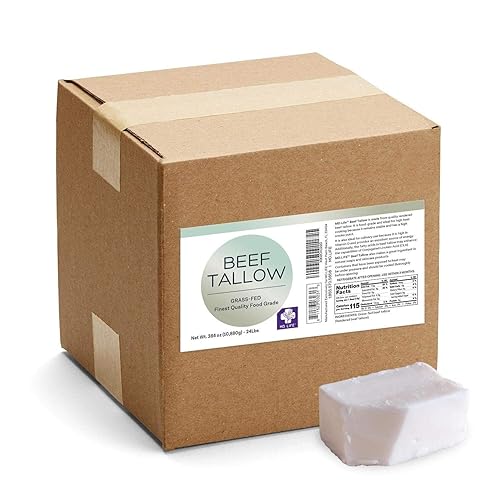 MD. Life Bulk Beef Tallow for Cooking - Food Grade Grass Fed for Cooking Oil Replacement - 24 Pounds - Pasture Raised Keto Friendly Beef Tallow- Used